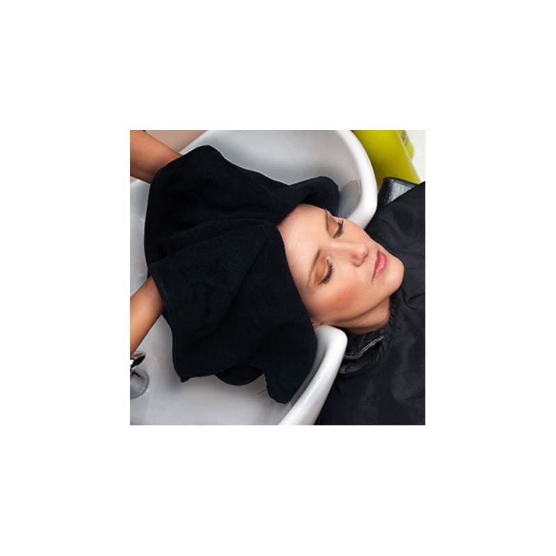 Lot de 10 Serviettes Microfibre Noires Cheveux 50x80 cm