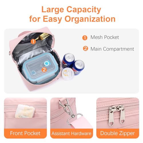 Image of NOL Natural Organic Lifestyle Insulated Lunch Bags for Women Cooler Bag Lightweight Nylon Waterproof Lunch Box For Work