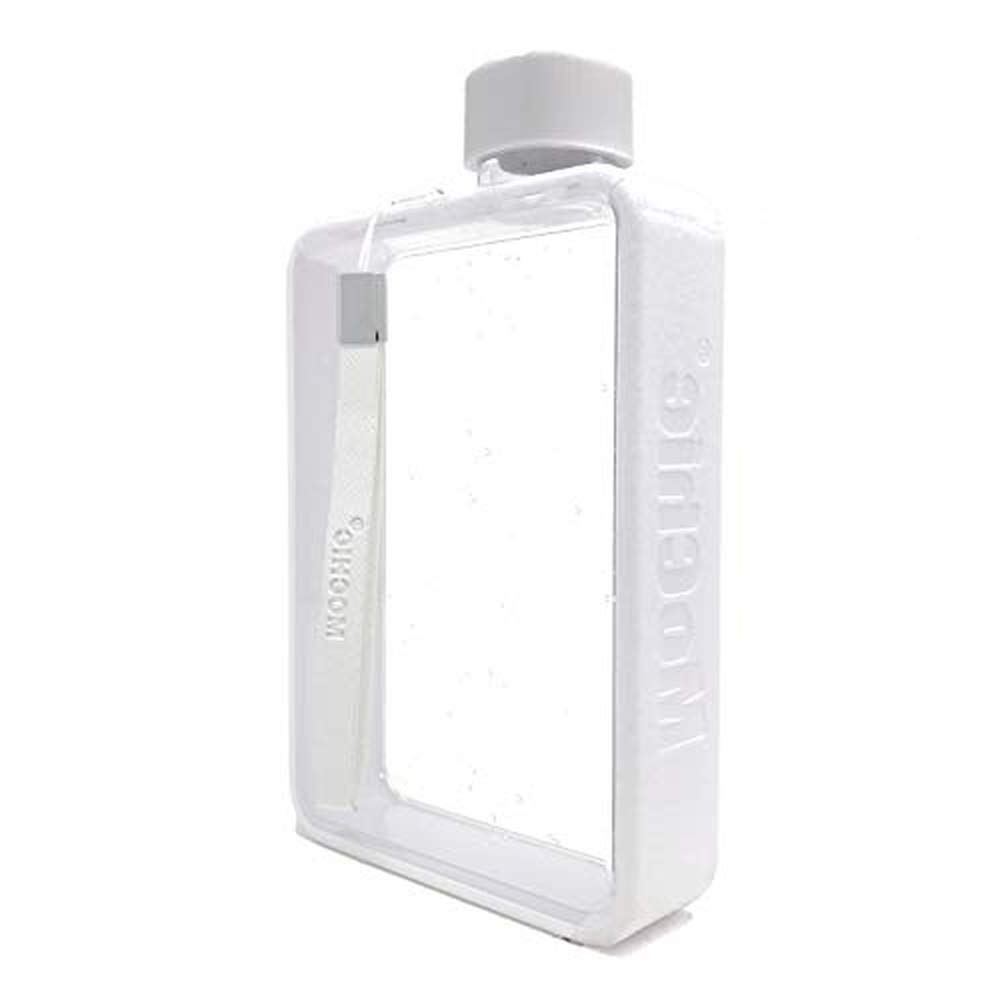 Mochic Eco-Friendly Sport cup outdoor cup Water Bott A5 Water Bottle Flat Portable Travel Mug Handbag Slim Cold 380ml (white)