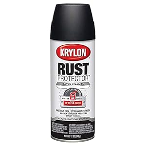 Krylon Rust Preventative Enamel Satin Black 12oz. Aerosol Can – Lot of 6