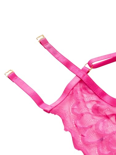Image of Lilosy Sexy Underwire Floral Lace Sheer Lingerie Set for Women See Through Bra and Panty 2 Piece