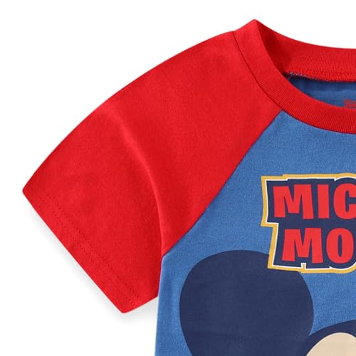 Image of Disney Mickey Mouse Boys Short Sleeve T-Shirt and French Terry Short Set for Toddler and Big Kids