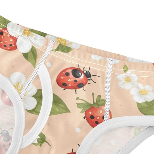 Wusikd Ladybugs Boys' Underwear Cotton Strawberries Boys Briefs Soft Toddler Underwear 2T4