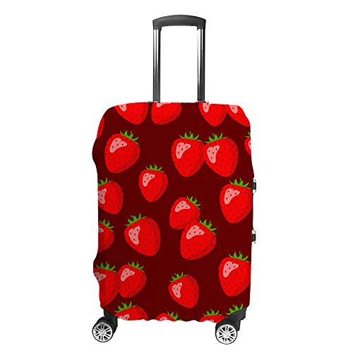Travel Luggage Cover Suitcase Protector Red Strawberry Fruits Red Fits 18-32 Inch Baggage Covers Protective Elasticity Durable Suitcases Fashion Decor Explore Land Travels Fits XL
