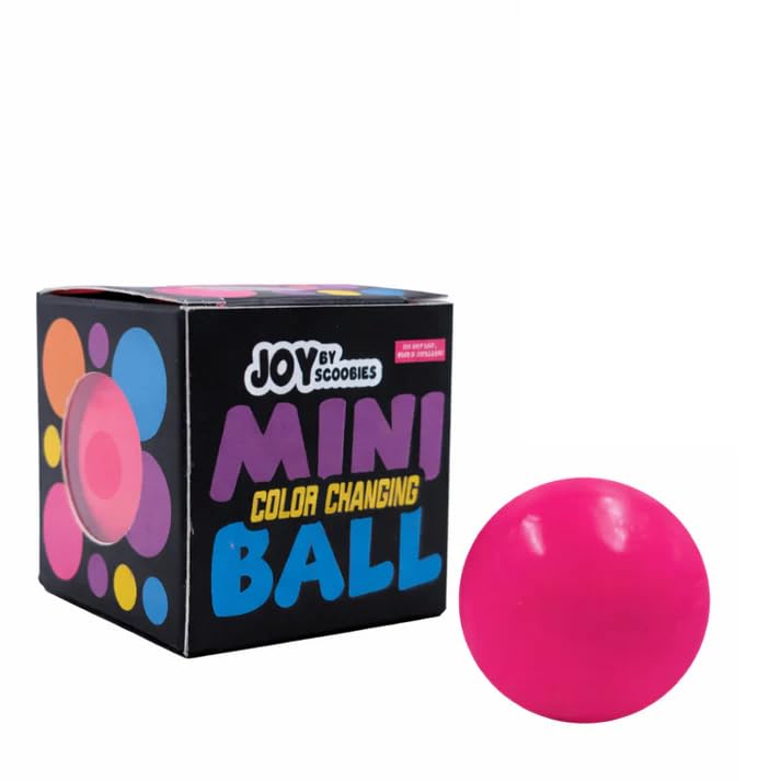 Image of SCOOBIES Mini Color Changing Ball (Pack of 1) Soft and Sticky Stress Relief Toy - Non-Toxic Rubber Sensory Ball for Kids & Adults | Color-Changing Fidget Fun | Vibrant Colors