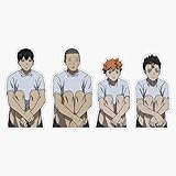 Haikyuu Meme Nishinoya Hinata Tanaka Kageyama Sticker Vinyl Bumper Sticker Decal Waterproof 5'