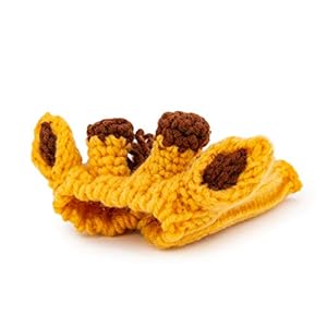   Zoo-Snoods-Giraffe-Costume-for-Dogs-and-Cats-Warm-No-Flap-Ear-Wrap-Hood-for-Pets-Dog-Outfit-for-Winters-Halloween-Christmas-New-Year-Soft-Yarn-Ear-Covers-Small