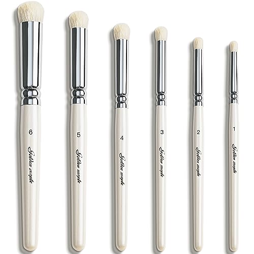 Image of Dry Brush Miniature Painting Drybrush Set - 6PC Professional Miniature Paint Brushes for Warhammer 40k, DND Miniatures, Citadel, Scale Model, Enamel & Fantasy Figurines Painting（Pearl White）