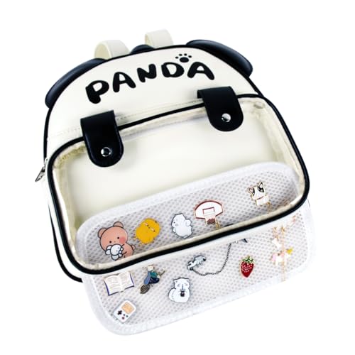Ita Bag Pin Display Backpack for Kids Girls Cute Panda Mini Bag Kawaii Cartoon Backpack for School (White)4
