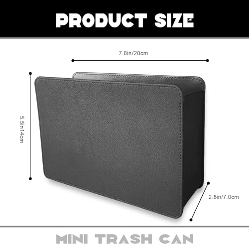 Image of NTNEV Car Trash Can, PU Leather Multi-Function Garbage Can, Foldable Hanging Mini Cars Storage Bag Container, Car Seat Back Storage Box, Storage for Small Objects (Black)