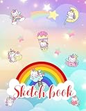  Unicorn Journal Sketch Book for kids: Sweet Unicorn book containing 60 blank pages for drawing and 60 pages of lined pages for writing notes, ideas, thoughts and more