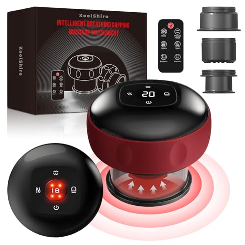 5 in 1 Electric Cupping Set, Smart Vacuum Gua Sha Cupping Therapy Massager with 12 Levels Adjustable Temperatures and Remote Control for Back, Neck, Shoulders, Body and Legs