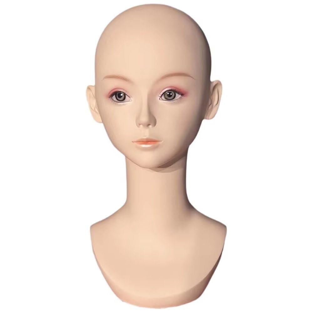 Tête de mannequin chauve pour fabrication de perruques et présentoir
