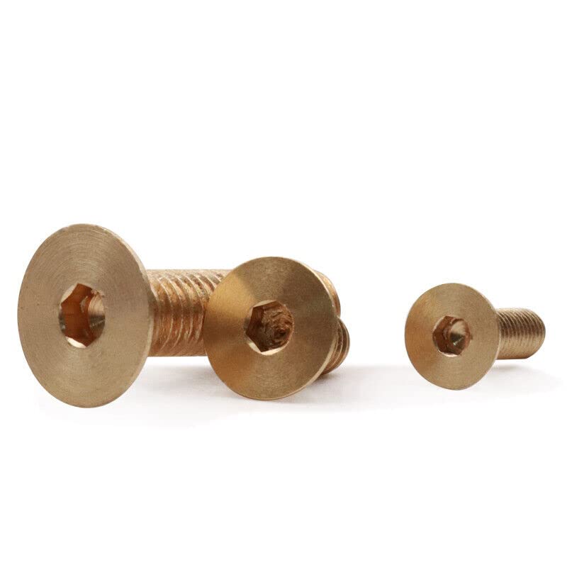 Viti a Testa Piatta con Calotta Esagonale, Viti a Testa Svasata Piana con esagono Incassato M3 M4 M5 M6 M8 in Ottone Bulloni esagonali(M4 0.7 x 12mm)