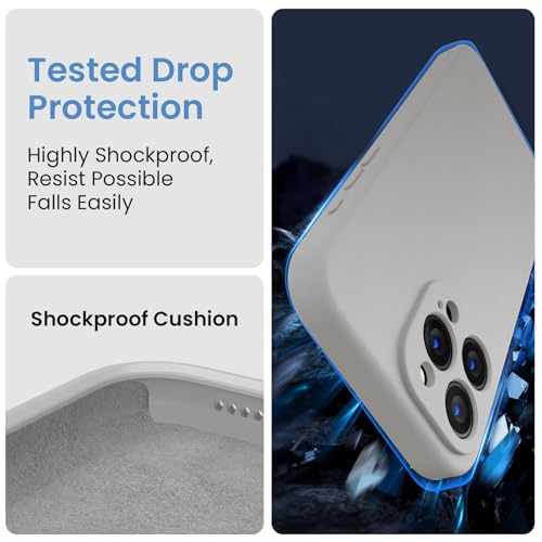 Image of FireNova Designed for iPhone 15 Pro Max Case, Silicone Upgraded [Camera Protection] Phone Case, Soft Anti-Scratch Microfiber Lining Inside, 6.7 inch, Natural Titanium