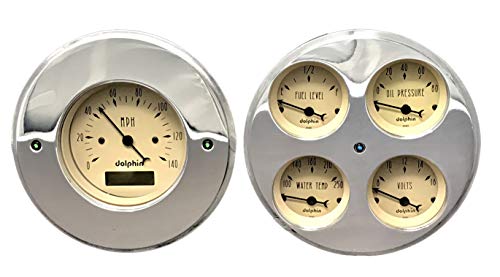 Dolphin Gauges 1947 1948 1949 1950 1951 1952 1953 Chevy Truck 5 Gauge Rear Mount Dash Cluster Panel Set Programmable