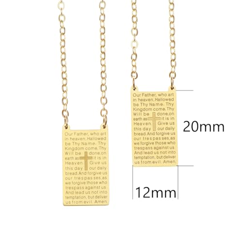 Catholic Town Stainless Steel Scapular with "OUR FATHER" (Available in Gold and Silver colors)2