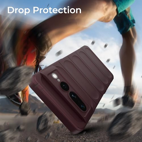 Image of A rtistque Liquid Silicone Stripes Back Cover Case for Google Pixel 7 Pro | with Camera Protection | with Inner Fabric | Anti Slip Grip | AirBag Case - Maroon