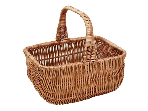 Panier à provisions en Osier / Panier pour Fruits, légumes ou Champignons / Panier de Pique-Nique (36 x 25 H 16 x 32 cm) Cover