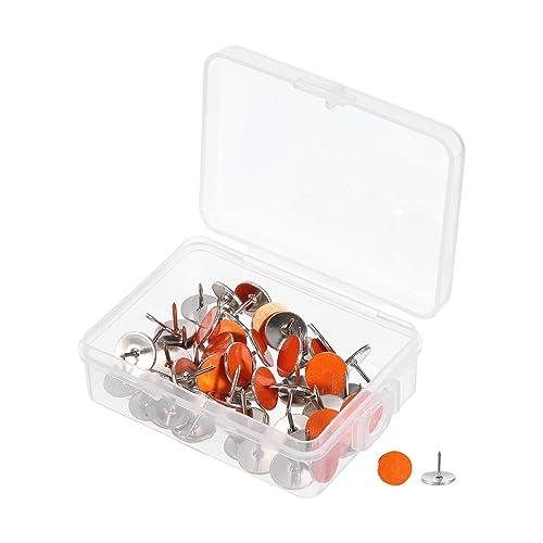 PATIKIL Reflective Tack, 50 Pcs Trail Marking Tacks Metal Hiking Markers Glow Tacks for Hiking, Hunting, Camping, Orange