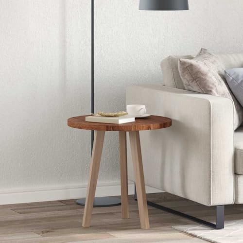 Teenpull Runde Tischplatte Dunkelbraun, Ø 50 cm Massives Eichenholz, 2.5 cm Stark, Langlebig für Esstisch, Küchentisch, Computertisch, Modernes Design, Robuste Arbeitsplatte