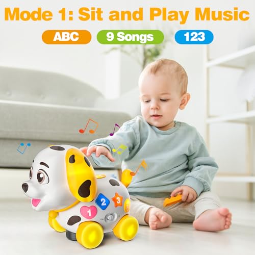 Image of Musical Puppy Toys for 1 Year Old Girl Boy Gift, Crawling and Walking Baby Toy 6-9-12-18 Month, Birthday Gift for 1 Year Old Girl Boy, Bilingual Present for 7 8 10 Month Infant (Yellow)
