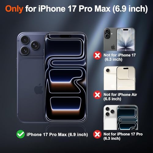 Image of AIBEX Magnetic Compatible Shockproof Case for iPhone 17 Pro max - Slim Protective Back Cover with Camera Lens Protection, Strong Magnetic Support, Anti-Slip Grip, Military Grade Drop Protection (Blue)