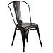 Flash Furniture Indoor/Outdoor Stackable Chair, Black/Antique Gold