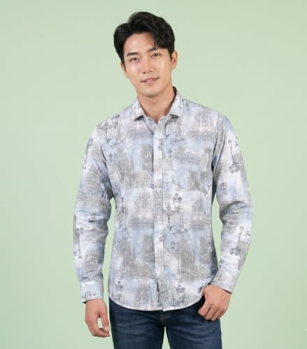 Image of UNM Men's Printed, Slim Fit, Casual Shirt.