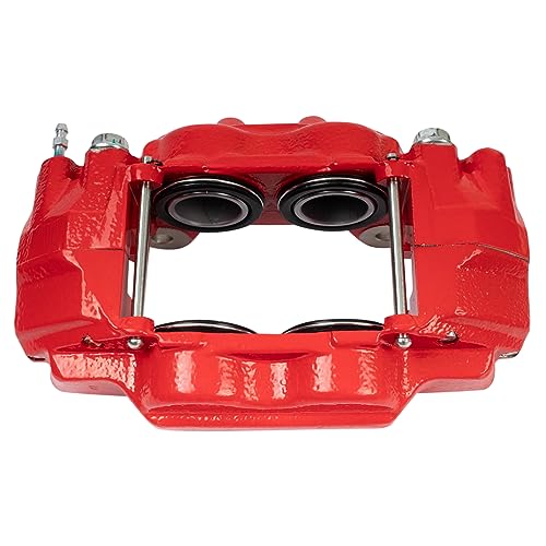 Image of TRQ Front Left Right Brake Caliper Performance Red Driver Passenger Side | For 2003-2005 Toyota 4Runner 2007-2014 FJ Cruiser 2003-2007 Sequoia 2000-2006 Tundra
