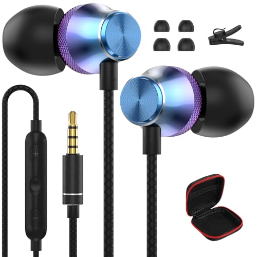 Auriculares In Ear para Samsung Galaxy A15 A14 A12 A23 A52S A42 A72 A32 S10,Auriculares de 3,5MM con Microfono y Estéreo Control de Volumen,Auricular con Cable para Redmi Note 14 13 Pro 12 11S 10S 9