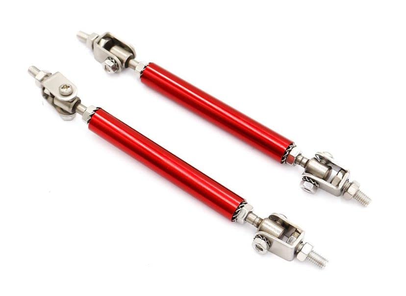 AUTO MT 2PCS 3.94"-6.29" Adjust Splitter Rod Front Bumper Lip Splitter Strut Rod Tie Support Bars Universal for All CAR (10CM RED Splitter Rod)