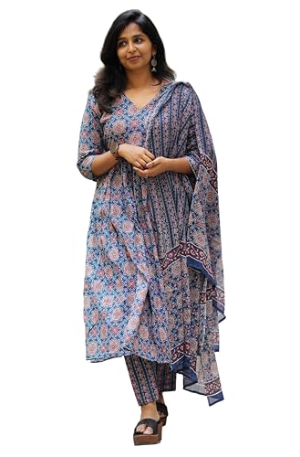 Beautiful Anarkali Kurta Set Designs for Women to Try This Season 2026 17 Nermosa Women Printed Cotton Anarkali Kurta and Pant with Dupatta...