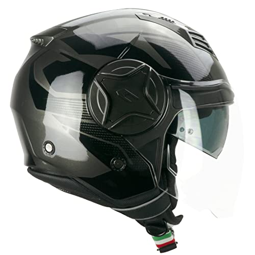 CGM Casco Jet, 169G ILLI Sport,Grafito Negro, S (55-56cm)