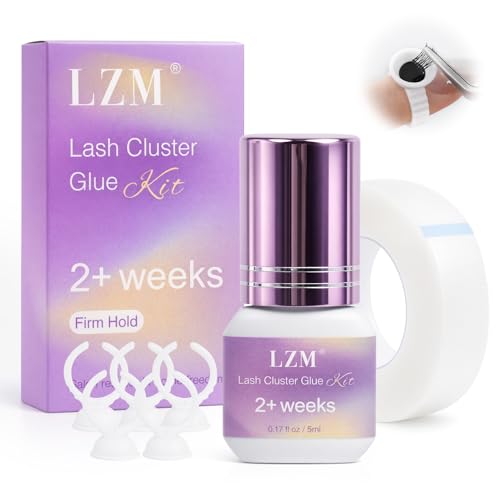 LZM Lash Glue Kit: Strong Hold, Waterproof, Use Code PLVNFB45