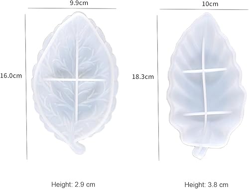Miniatura 2 de Juego de 4 moldes de silicona para bandeja de hojas, moldes de resina para fruteros, moldes de fundición epoxi para contenedores de joyas, soporte