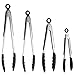 Produktbild duoledaeu Küchenzange 4 Stücke kochzange Edelstahl mit Kratzfesten Silikonspitzen, Grillzange küchenzange Silikon, Hitzebeständigem Servierzange für Hochzeit Bar Büfett Grill, 7,9,12,14 Zoll