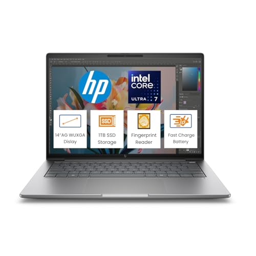Image of HP Ultra 7 255H / 32 GB DDR5 RAM / 1 TB SSD /Windows 11 Pro /5 MP IR AI Camera / 14.0 inch AG WUXGA /Intel Wi-Fi 7 BE201 (2x2) and Bluetooth 5.4 /Fingerprint Reader