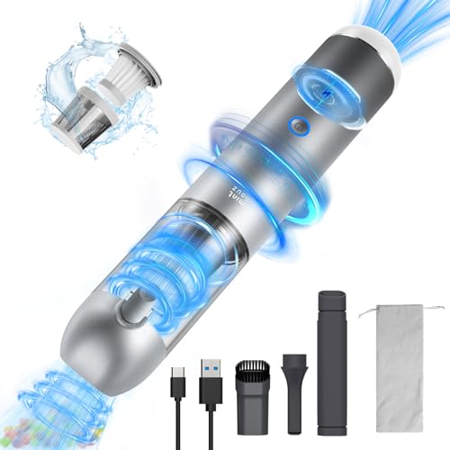 Minthouz Car Vacuum Cleaner Cordless Powerful 17000Pa, 3-in-1 Handheld Cordless Rechargeable 120W with Blower & Light, Portable Hand Vacuum Cleaner for Car/Home/Keyboard (Blackish Grey)