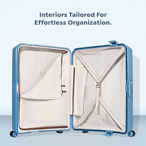 Image of CARLTON Locke Check-in Trolley Bag, 77.5cm | Large | Hardsided Luggage| Smooth 8-Wheel Suitcase| TSA Lock with Anti Theft Zipper | Multipocket Convipack | 5-Year International Warranty (Light Blue)