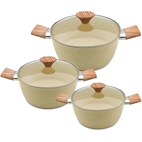 AKH HOUSEWARE Non-Stick Casserole Set of 3 Cover