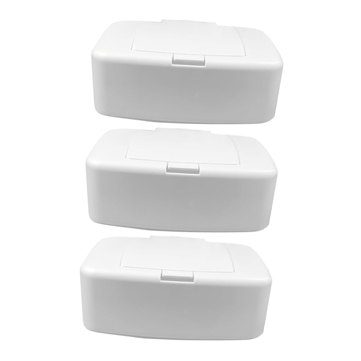 Cabilock 3Pcs Capacity Tissue Storage Box Sleek Wipes Dispenser Versatile Container for Home Office Bathroom Nursery