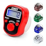 CINCY Clicker Counter with LED for Day & Night Use | Instant Reset, Accurate & Quiet, Long Battery Life | for People, Laps, Pitch, Golf, Baseball, Fish Counting, for Prayer – Red, 1 Pack