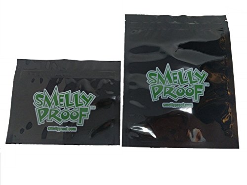 Smelly Proof SP-HSMDBK20 Reusable Storage Bag Set, Small/Medium, Black