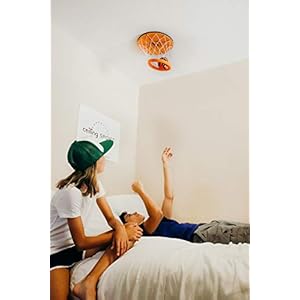 Ceiling Swish: Indoor Mini Basketball Hoop for Kids Toy Game – Includes Basketball Net Backboard and Two Mini Basketballs