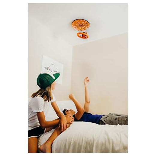 Ceiling Sport: Indoor Mini Basketball Hoop for Kids Toy Game - Includes Basketball Net Backboard and Mini Basketball