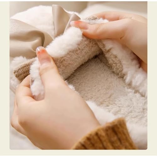 Bow Slippers, Womens Plush Fluffy Winter Warm Fur Lined slippers, Slip On House Slippers4