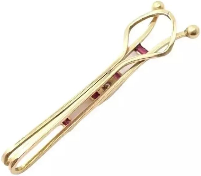 Ashu jewel || Beautiful 925 Silver 1.00Ct Lab-Created Ruby Men Money Tie Pin 14K Yellow Gold Plated 925 Sterling Silver Classic Tie Pin