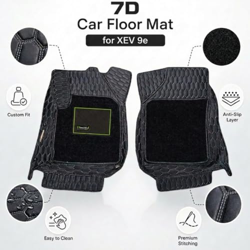 Image of EV MASTER 7D Car Floor Mats for Mahindra XEV 9e Hybrid (2026 Onwards) Complete Set | All Weather | Anti-Slip | Luxury Premium Car Mat | Full Coverage | Custom Fitted Car Foot Mats