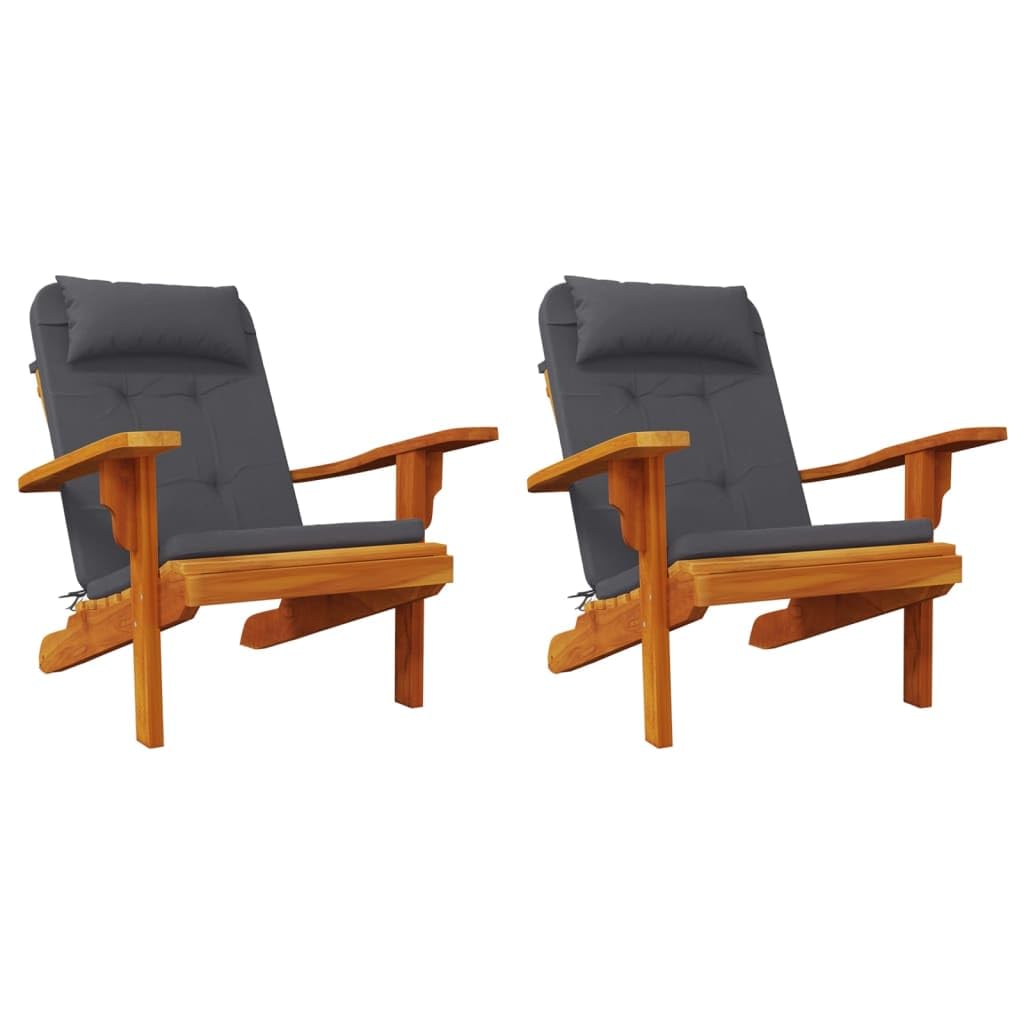 Adirondack, 2 cuscini per sedie, in tessuto Oxford, idrorepellenti, antiscivolo, con imbottitura in fibra di schiuma, per sedie da giardino, balcone, terrazza, sala da pranzo, ufficio